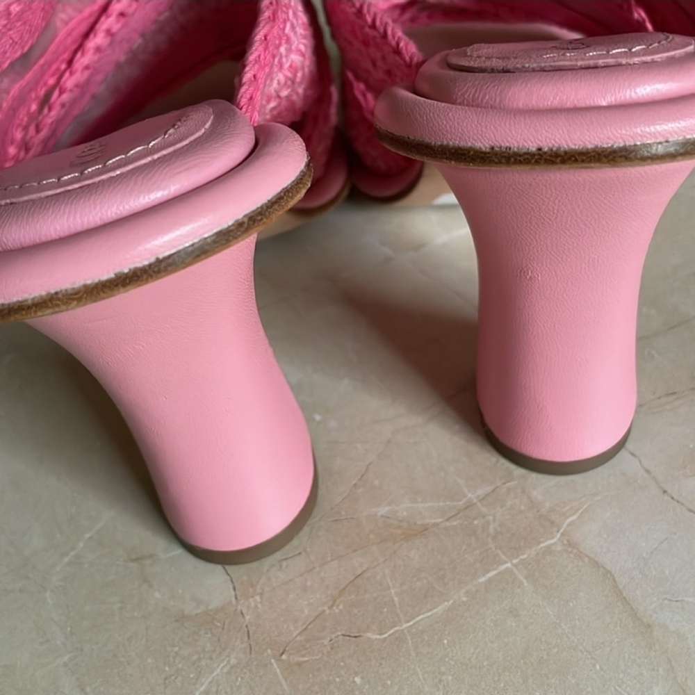 Coach Pink Sandals with Knitted Texture and Sculptural Heel - Picture 8 of 10